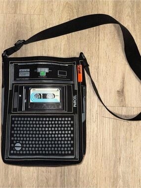 Vintage Parcel Cassette Recorder Crossbody Bag